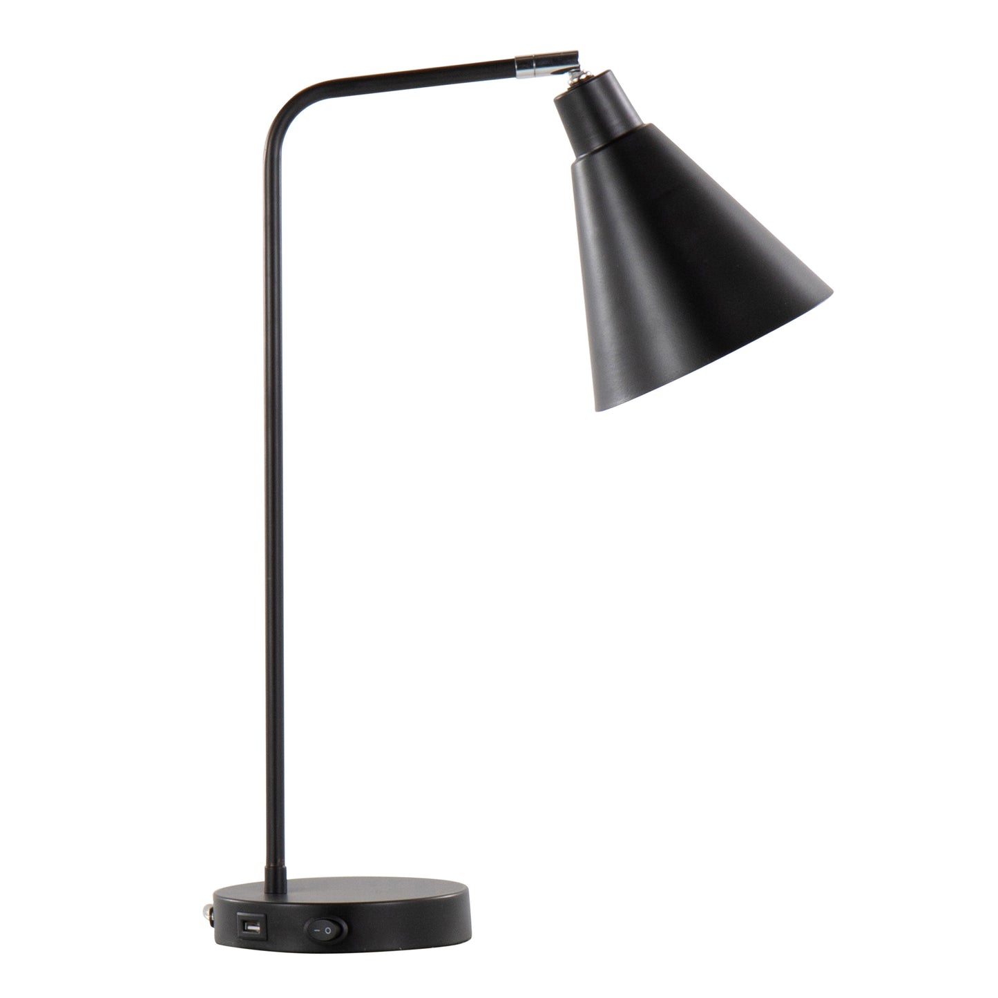 Pix - Contemporary Task Lamp Built In USB Port - Matte Black / White
