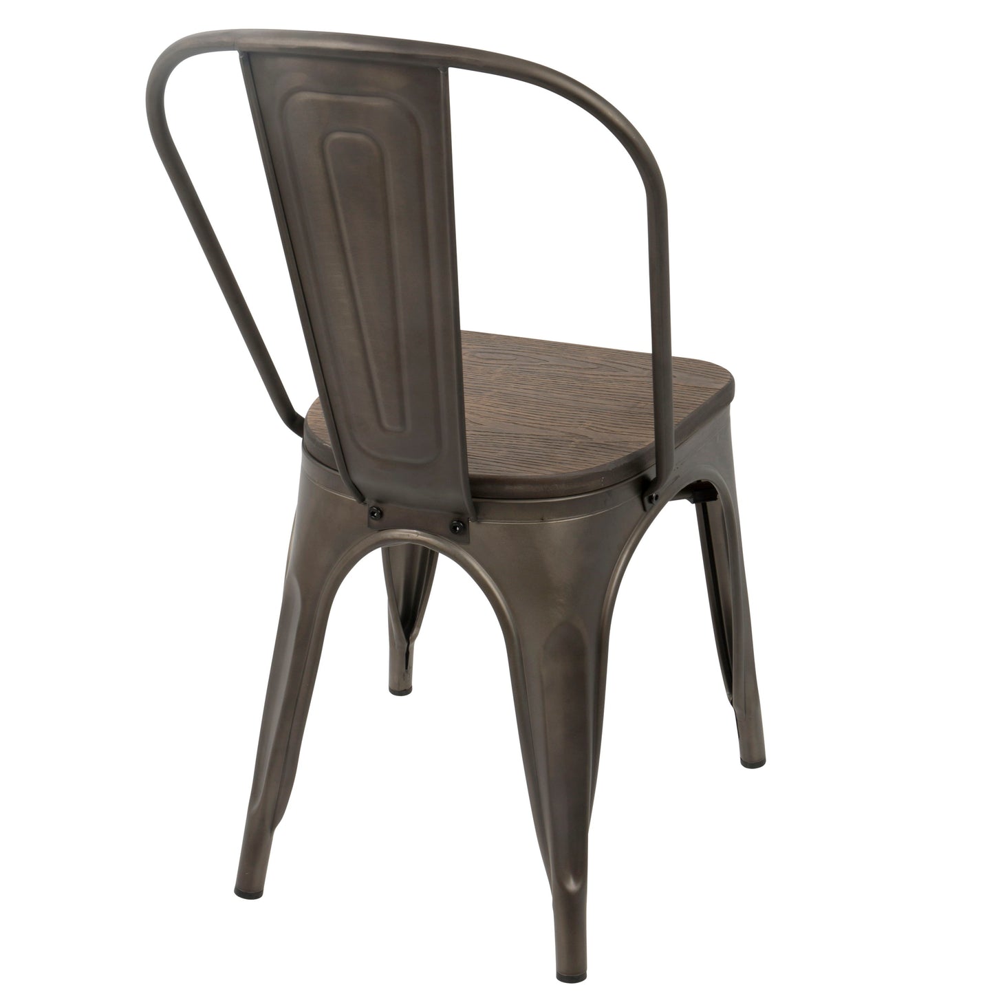 Oregon - Industrial / Farmhouse Stackable Dining Chair (Set of 2) - Espresso