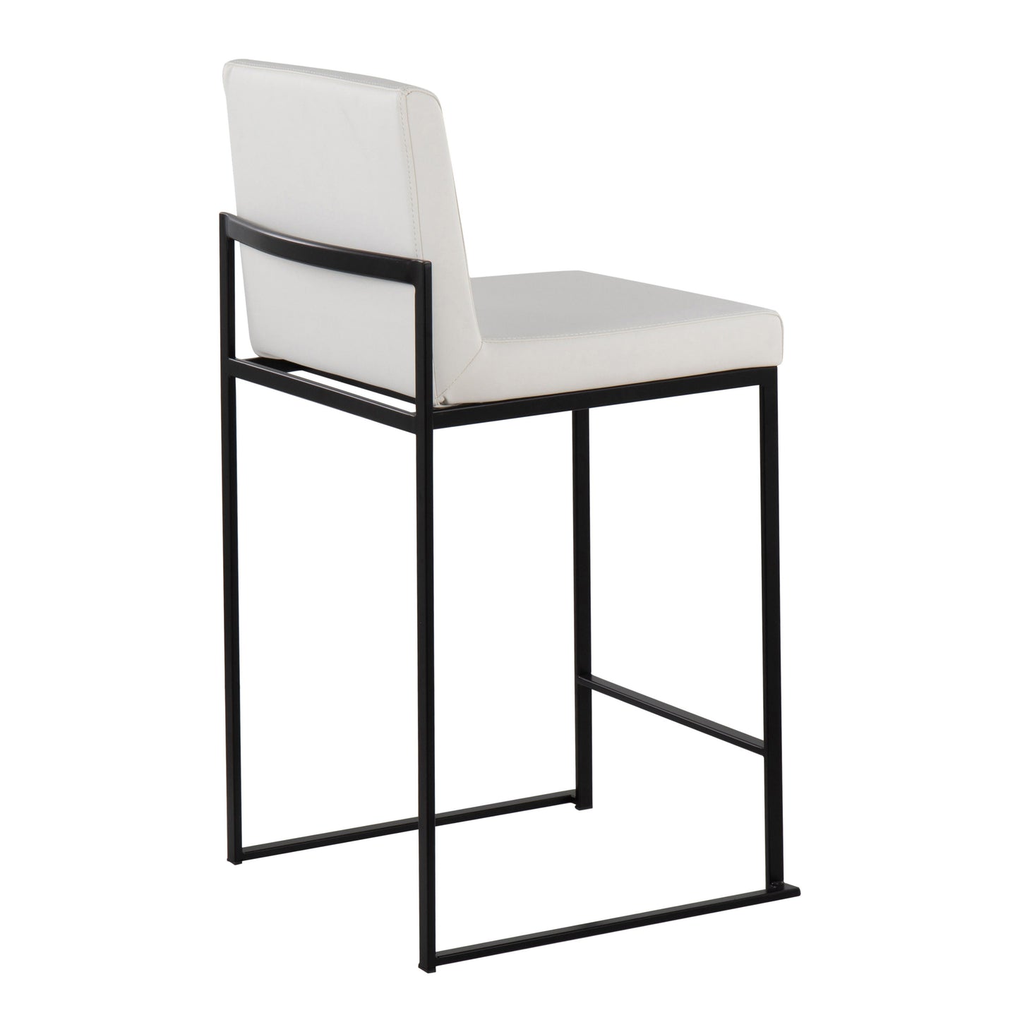 Fuji - Contemporary High Back Counter Stool (Set of 3) - Black / White