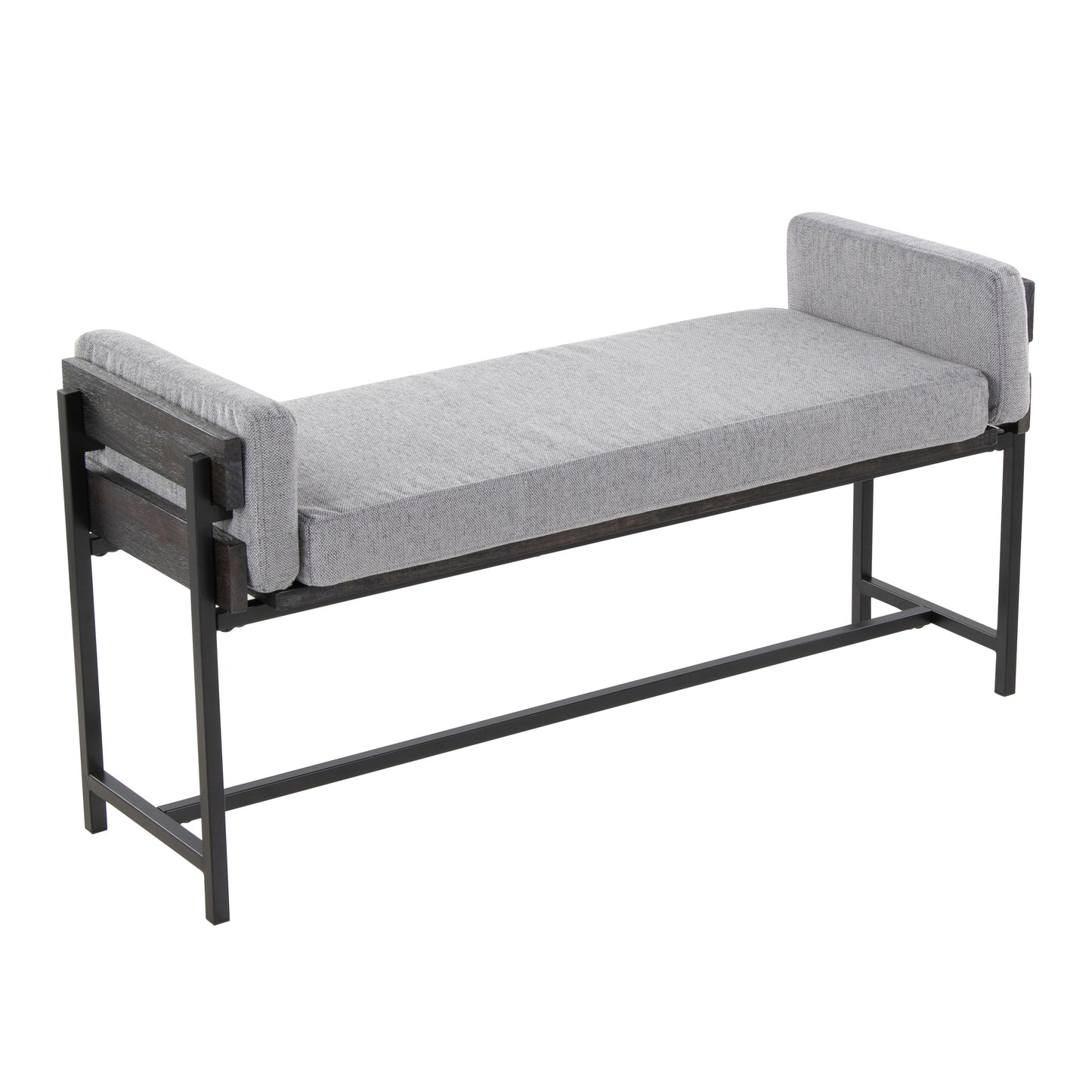Kari - Farmhouse Bench - Black / Gray / Light Gray