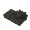 Modern Oversized Modular Sectional Sofa, Sparkling Chenille Soft Cushion Sofa With 2 Pillows, Diy Combination Tufted Sofa, No Assembly Required - Black