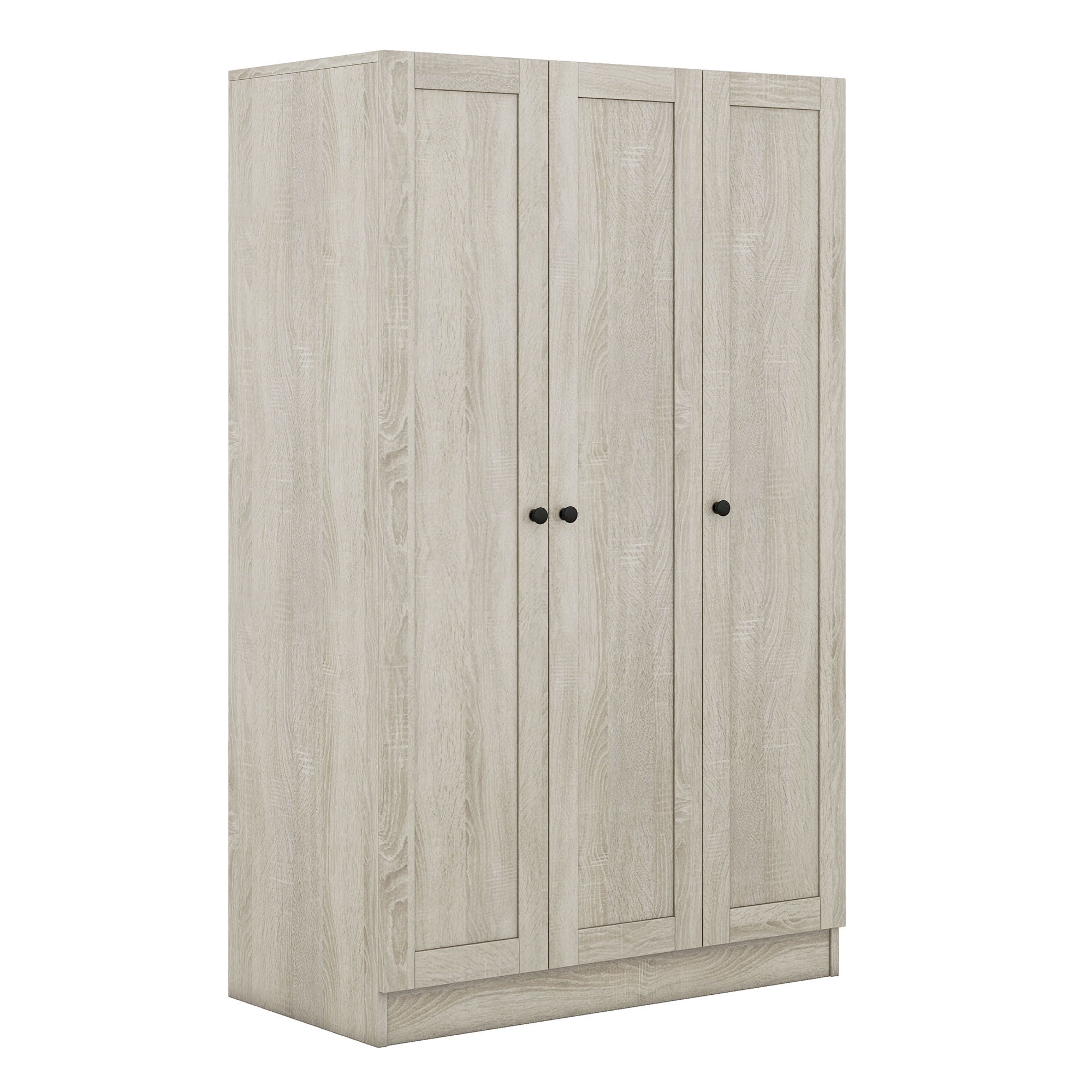 3 Door Shutter Wardrobe With Shelves - Gray