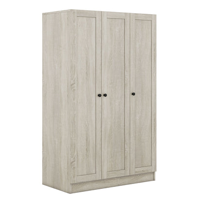 3 Door Shutter Wardrobe With Shelves - Gray