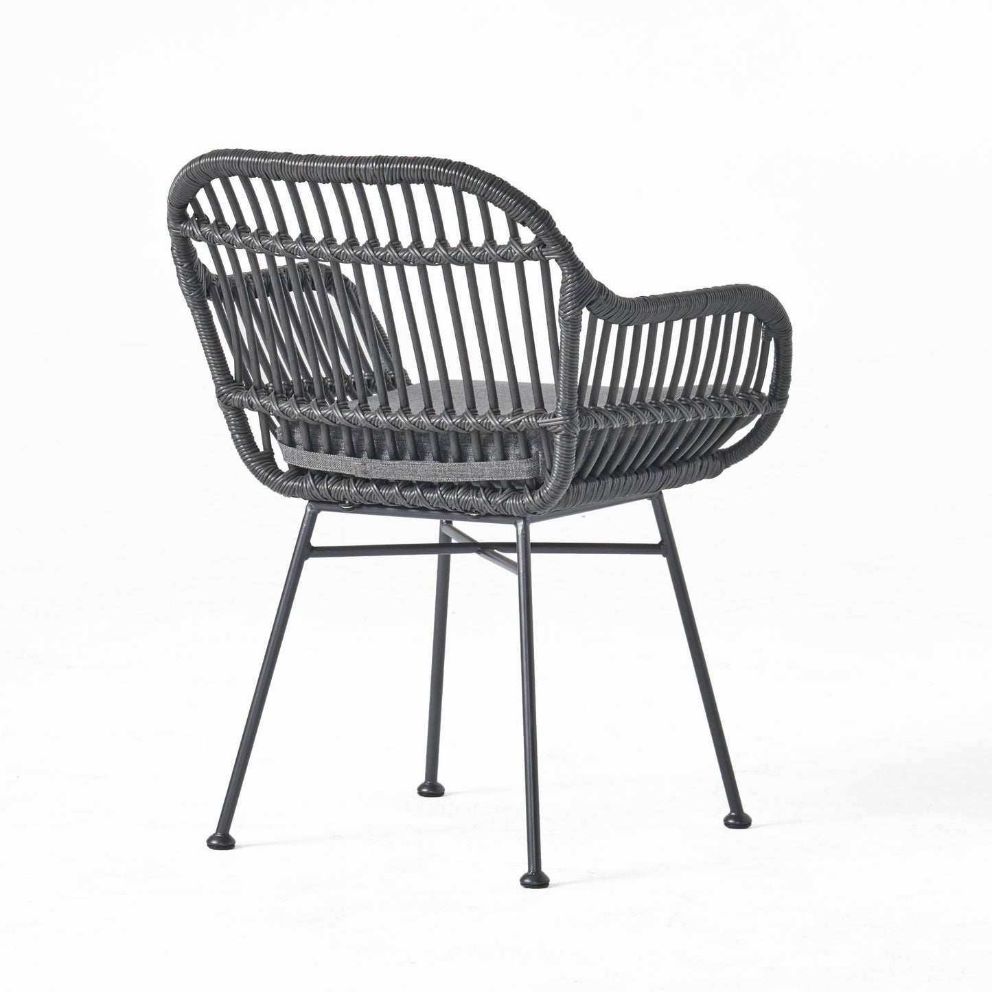 Outdoor Accent Chair With Steel Frame And Water Resistant Cushions (Set of 2) - Gray
