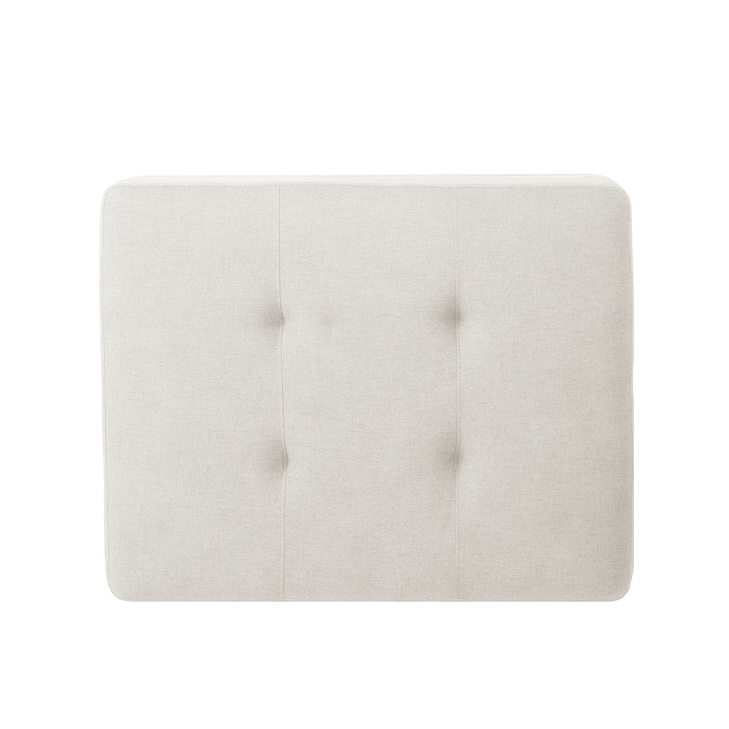 Ottoman With Birch Wood Legs And Cushioned Top For Comfort - Ivory