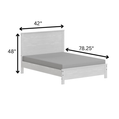 Albany - Twin Bed Frame Modern Rustic Solid Wood With Headboard, Heavy Duty Twin Size, Box Spring Needed - White