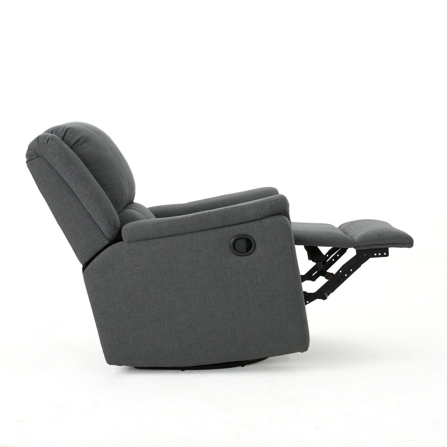 Glider Recliner With Swivel, Manual Reclining Chair - Charcoal
