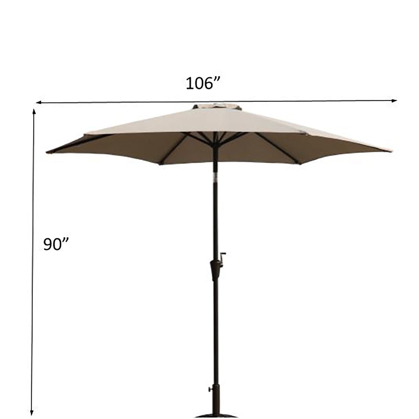 9' Pole Umbrella With Carry Bag - Gray