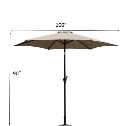 9' Pole Umbrella With Carry Bag - Gray