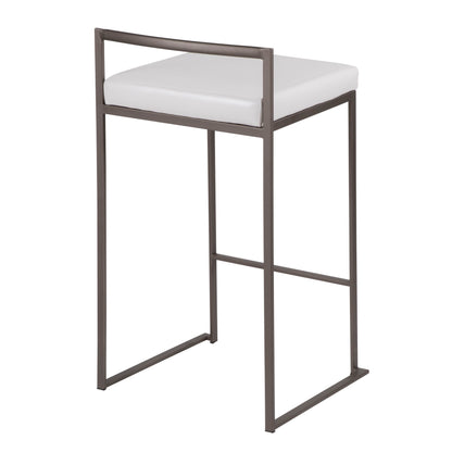 Fuji - Industrial Stackable Counter Stool (Set of 3) - White