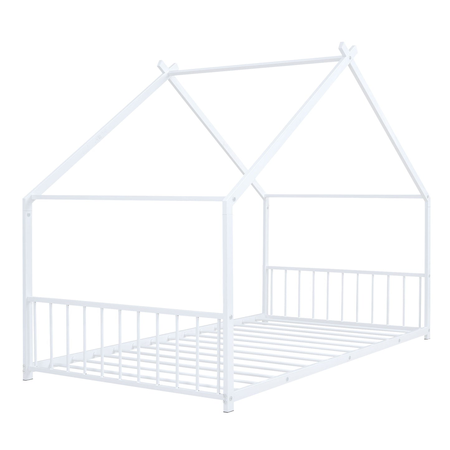 Twin Size House Bed - White