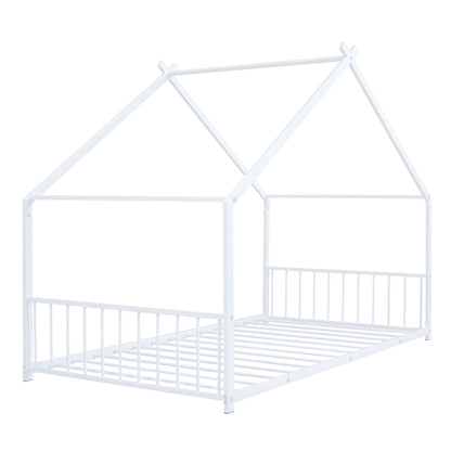 Twin Size House Bed - White