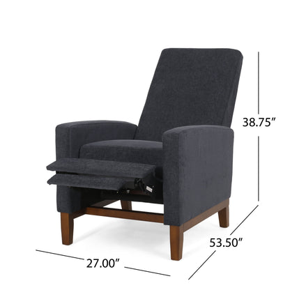 Wide Hand Manual Club Recliner - Charcoal
