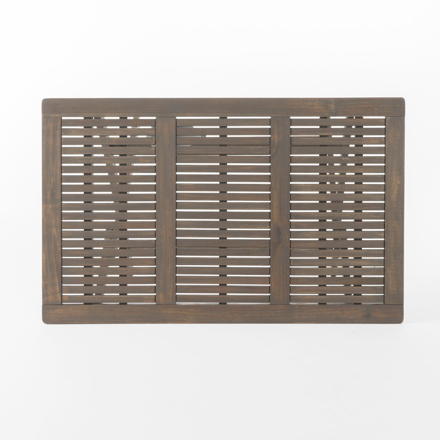 Blissique - Outdoor Foldable Wood Dining Table With Slat Design - Gray