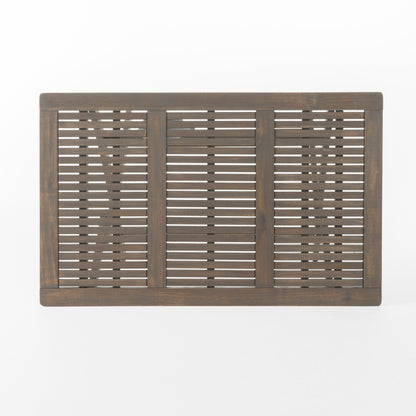 Blissique - Outdoor Foldable Wood Dining Table With Slat Design - Gray
