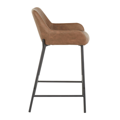 Daniella - Industrial Counter Stool (Set of 2) - Black / Espresso