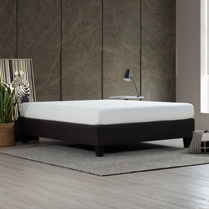 King Size, Modern Upholstered Platform Bed Frame, Solid Wood & Plywood Construction - Dark Gray