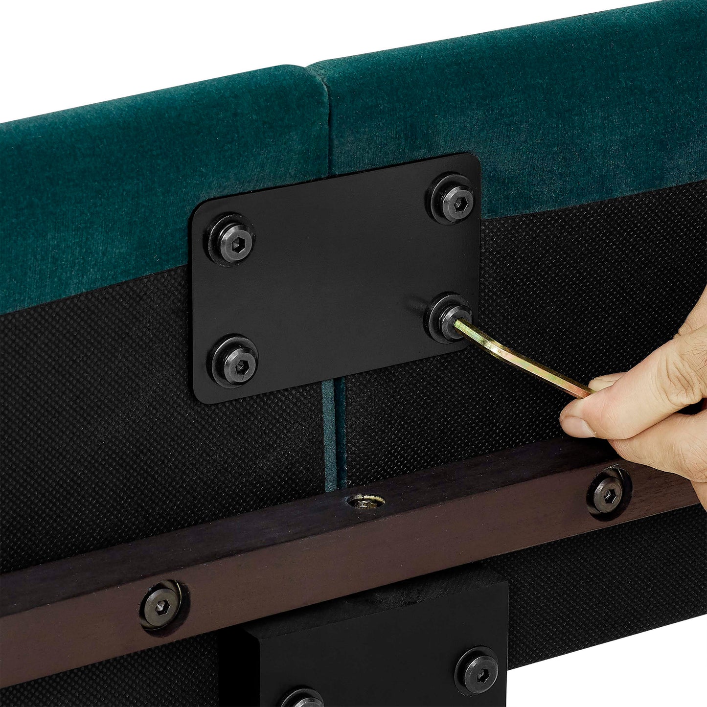 Queen Size Green Velvet Tufted Upholstered Platform Bed