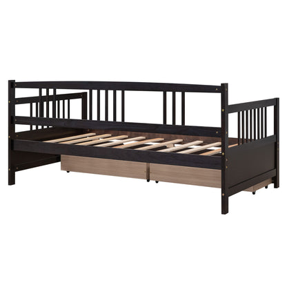 Twin Size DayBed With 2 Drawers - Espresso