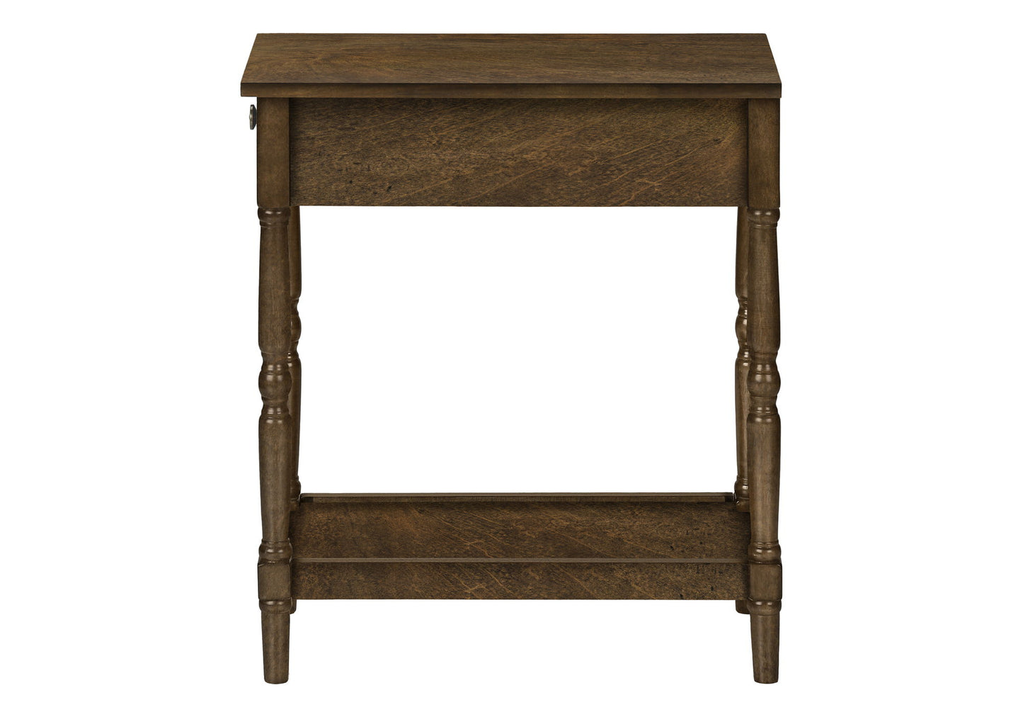 Accent End Table, 2 Tier, Storage Drawer, Traditional - Espresso