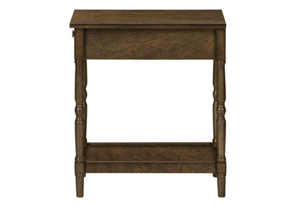 Accent End Table, 2 Tier, Storage Drawer, Traditional - Espresso