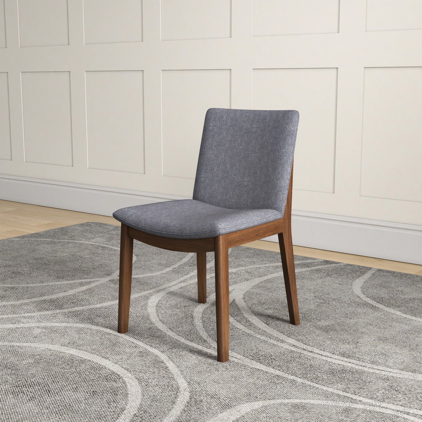 Laura - Mid-Century Modern Solid Wood Dining Chair (Set of 2) - Gray