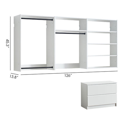 Devi - Wall Mounted Wood Closet System With Modular Versatility And Warm - White