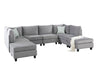 Simona - Velvet 8 Piece Modular Sectional Sofa - Gray