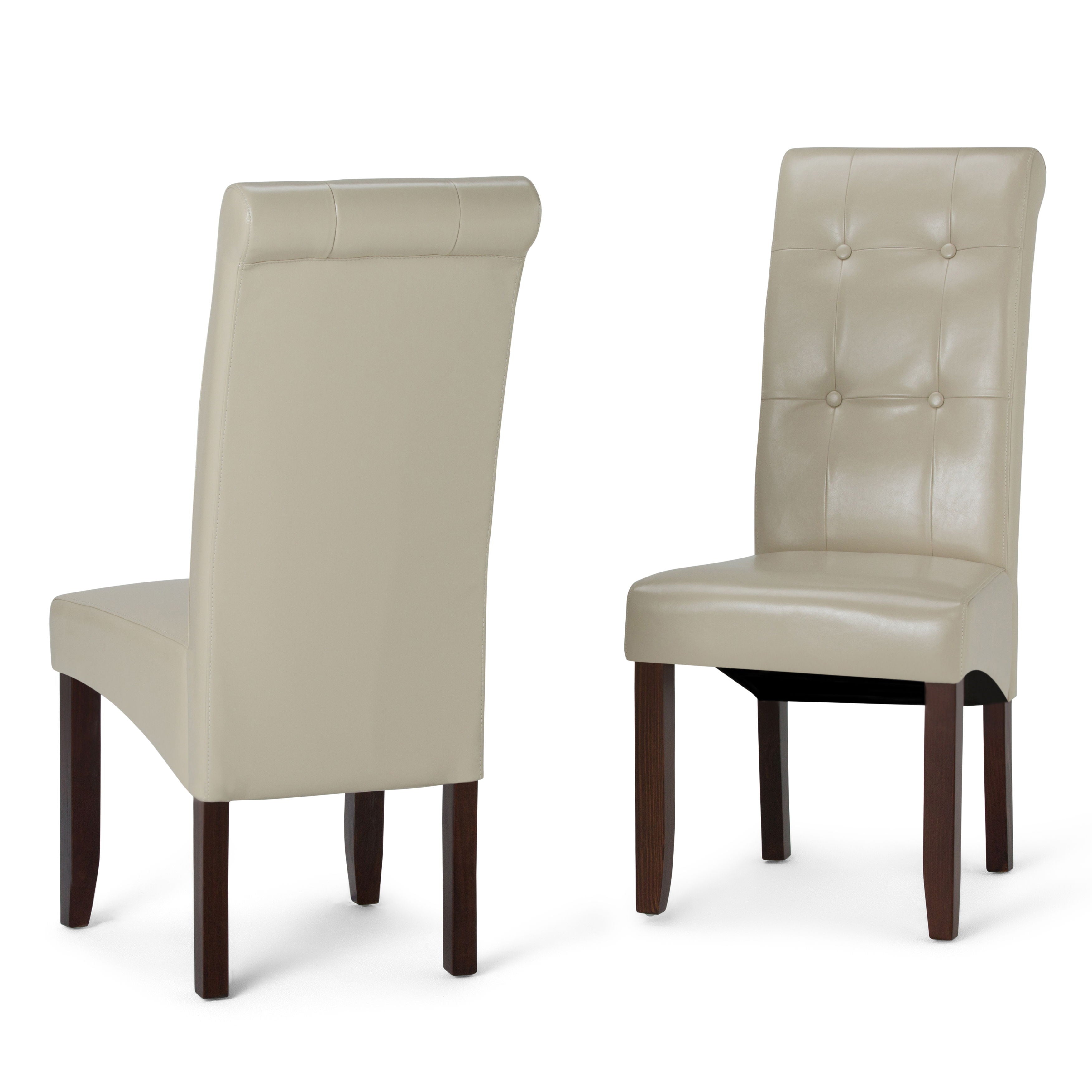 Cosmopolitan - Deluxe Tufted Parson Chair (Set of 2) - Satin Cream