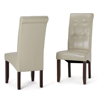 Cosmopolitan - Deluxe Tufted Parson Chair (Set of 2) - Satin Cream