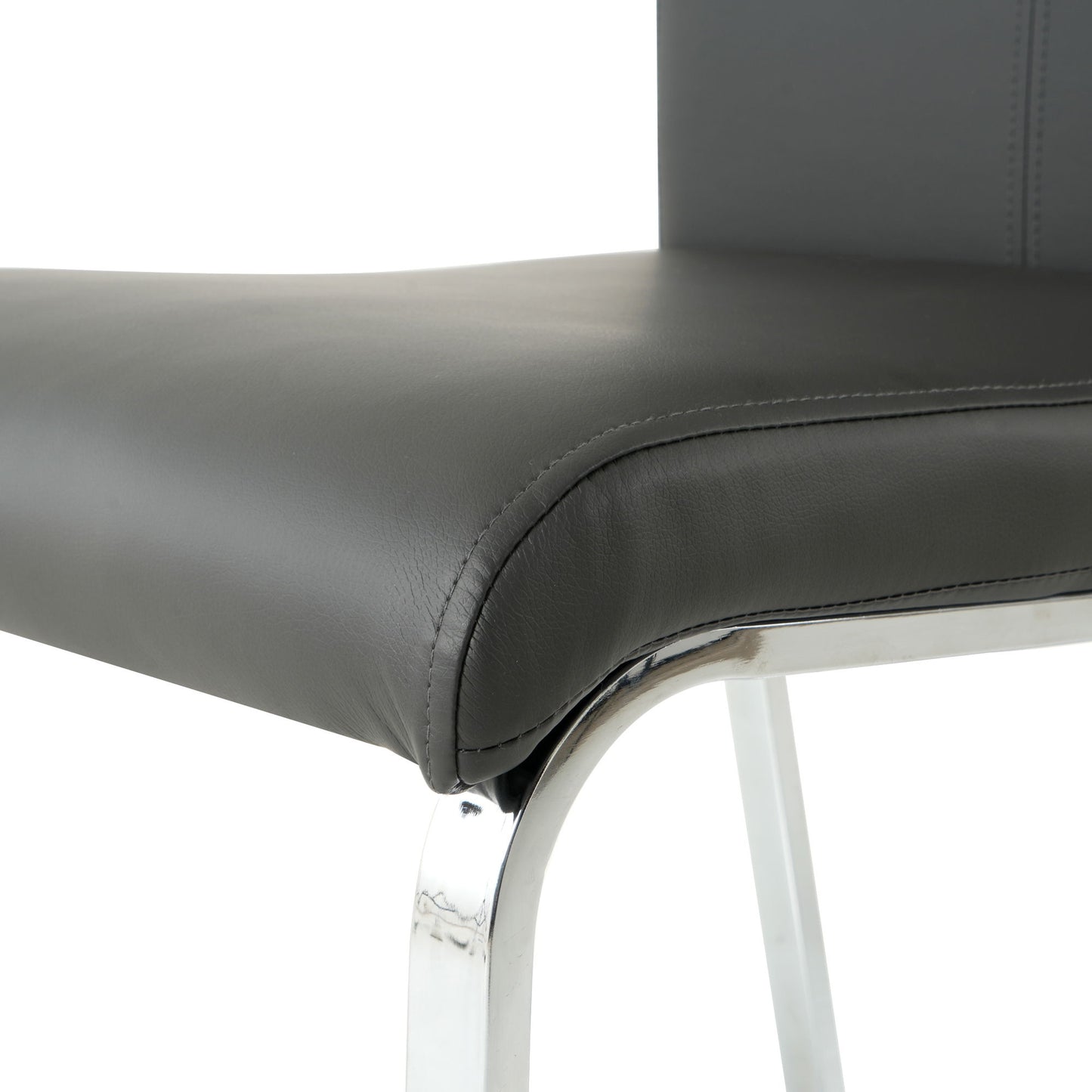 Modern Dining Chair (Set of 2), Upholstered With Cloth And Electroplated Metal Legs For Home Furniture - Charcoal Gray