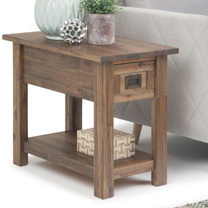 Monroe - Narrow Side Table - Rustic Natural Aged Brown