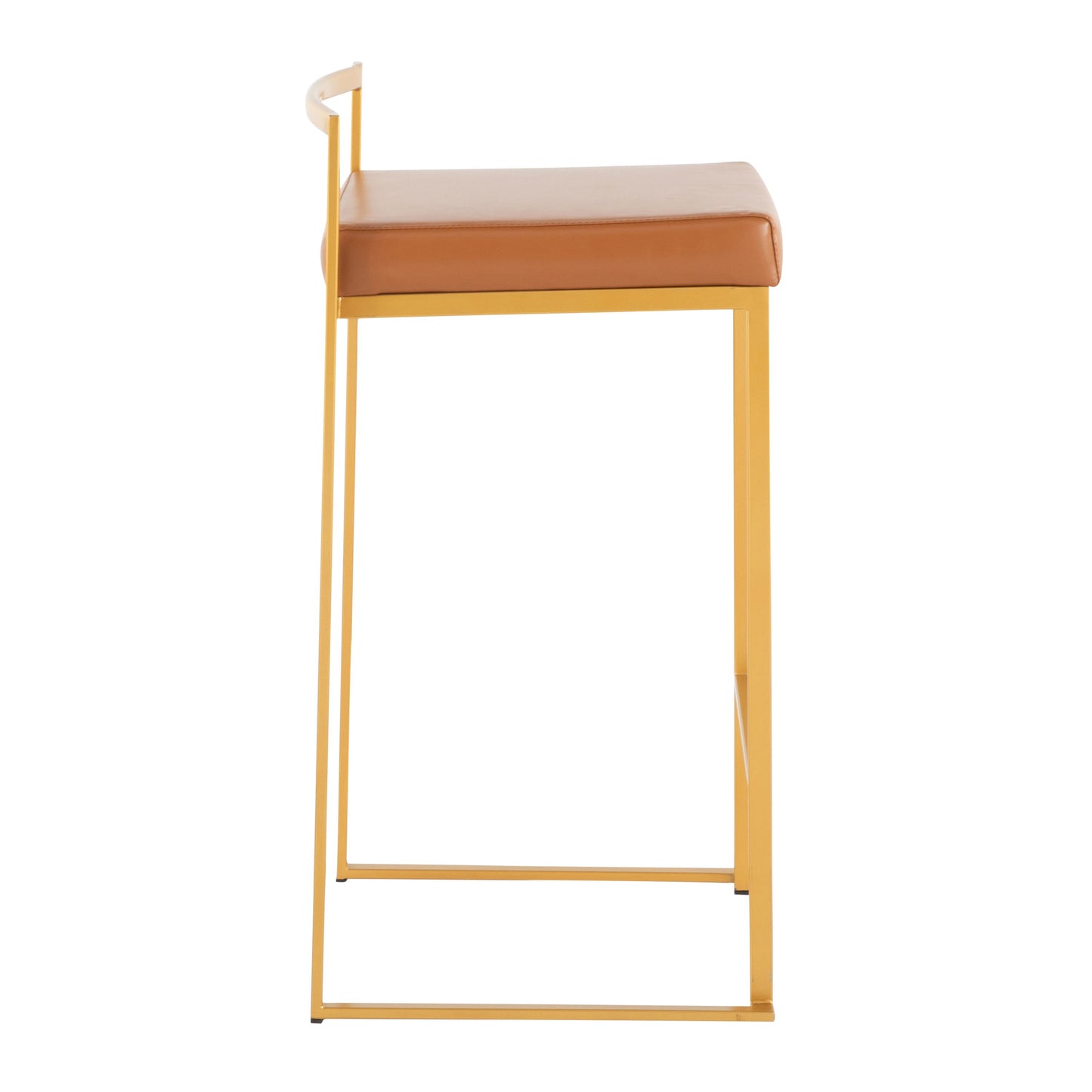 Fuji - Contemporary Stackable Counter Stool (Set of 2) - Gold / Camel