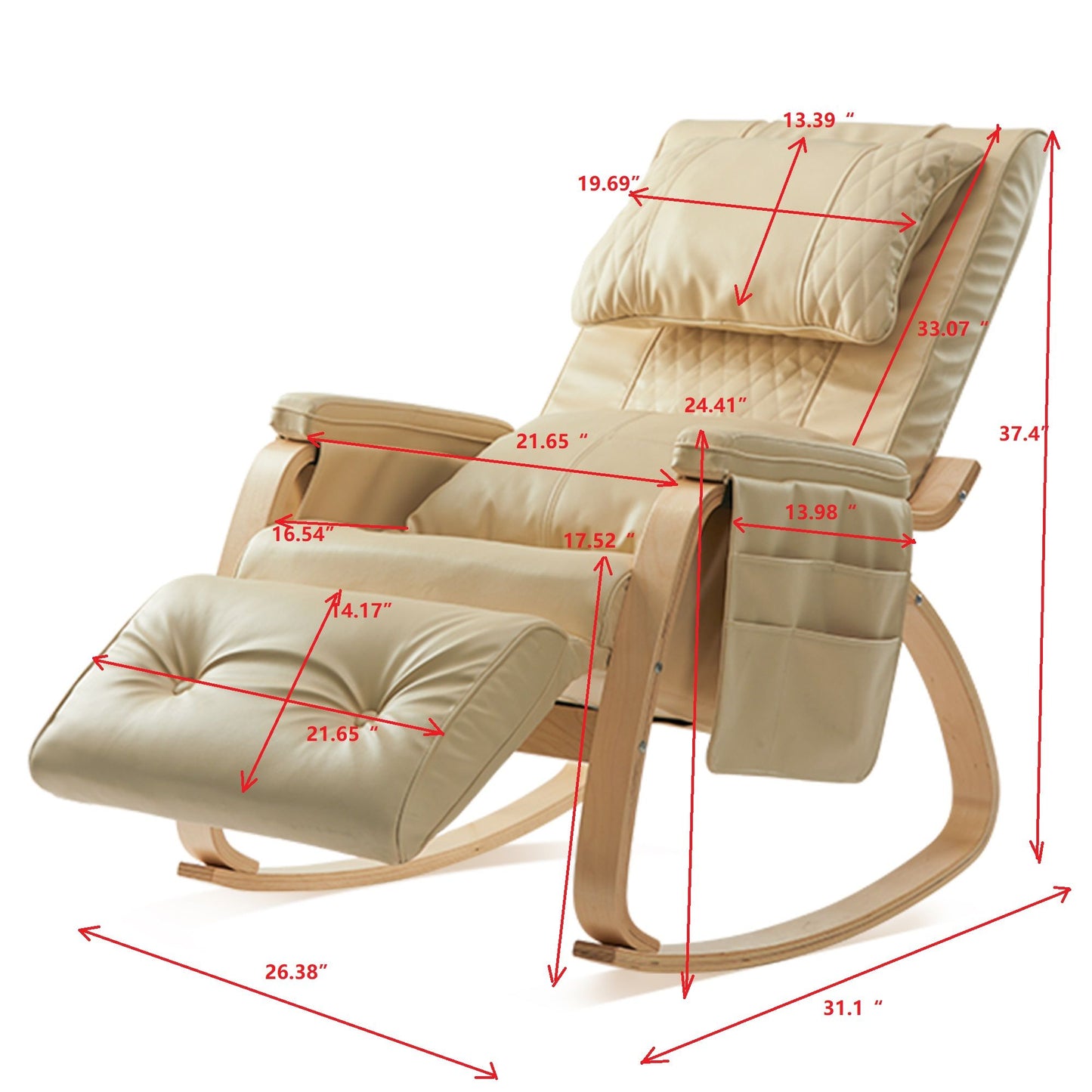 Massage Comfortable Relax Rocking Chair - Cream