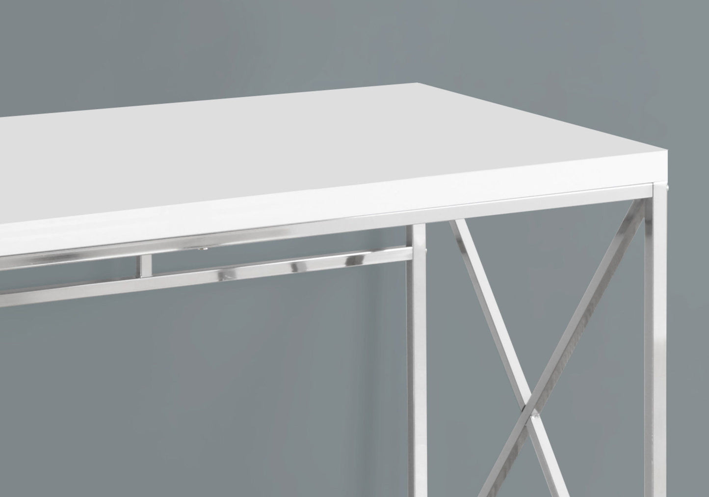 Computer Desk For Home Office, Laptop, Glossy Contemporary & Modern - White