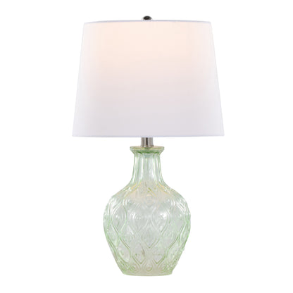 Gloria - Round Contemporary Lamp (Set of 2) - Clear Recycled Spanish / Chrome / White