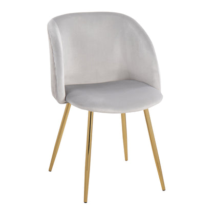 Fran - Pleated Waves Contemporary Chair (Set of 2) - Gold / Pleated Silver Waves