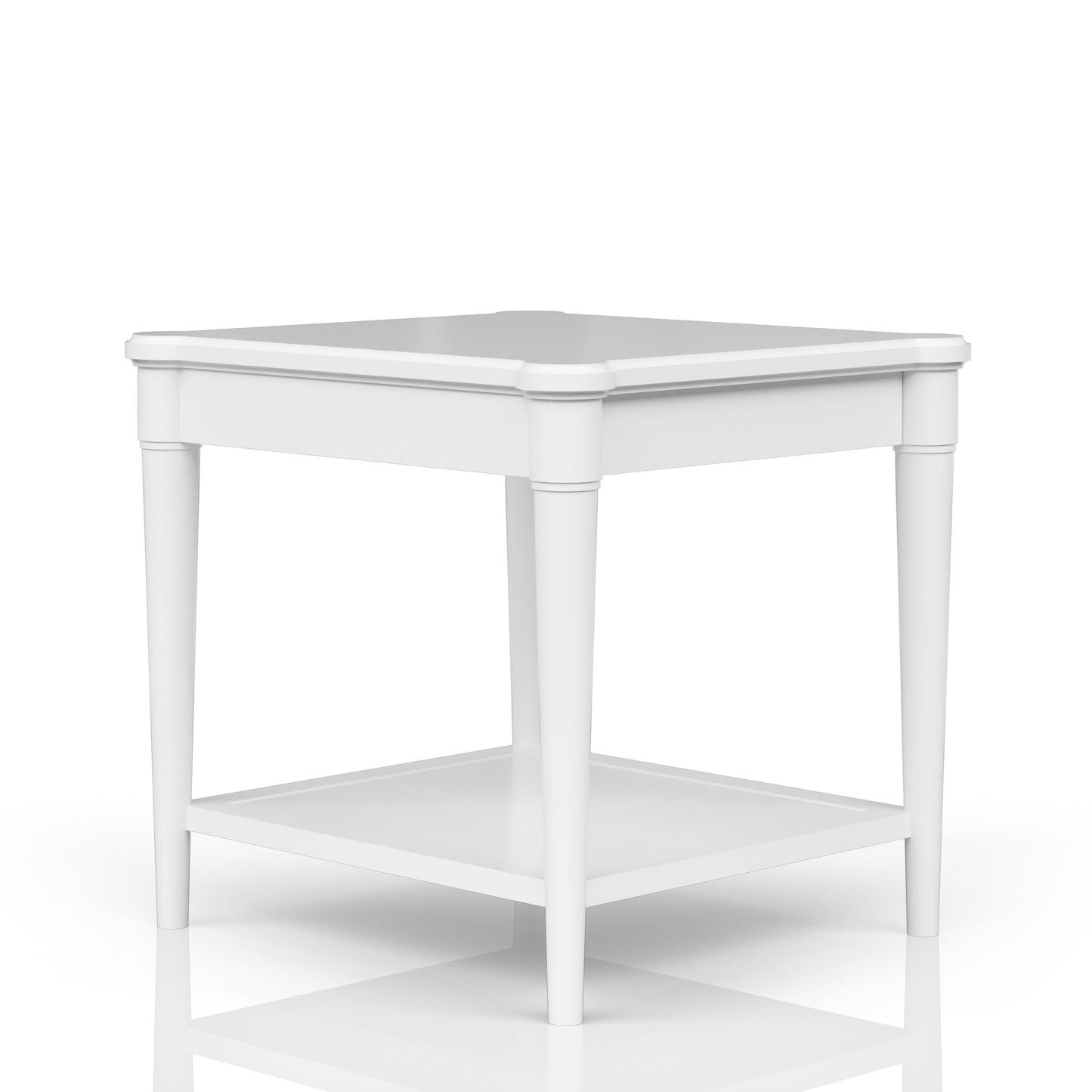 End Table With Storage Drawer - White
