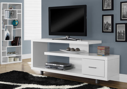 TV Stand, Console, Media Entertainment Center, Storage Cabinet, Elegant Design, Modern - White