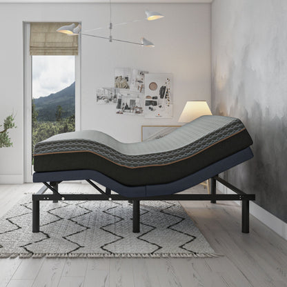Bt2000 - Queen Adjustable Bed Base With Full-Range Positions Adjustment - Blue / Gray