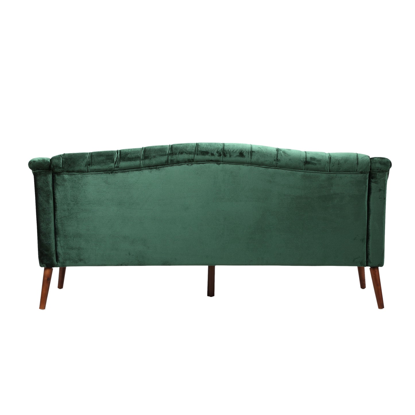Comfy 3 Seat Sofa With Wooden Legs, For Living Room And Study - Emerald