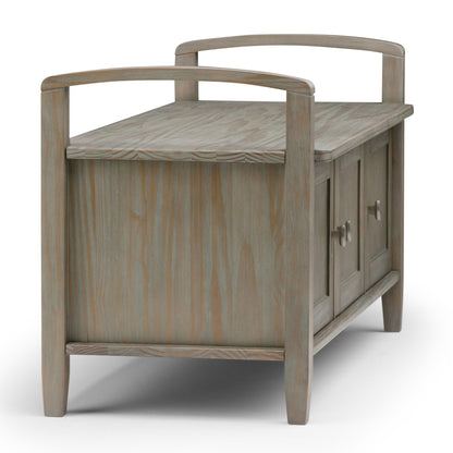 Warm Shaker - Entryway Storage Bench - Distressed Gray