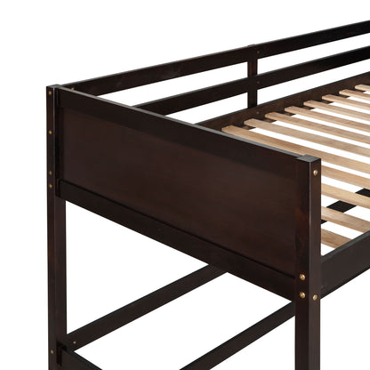 Twin Size Loft Bed With Ladder - Espresso