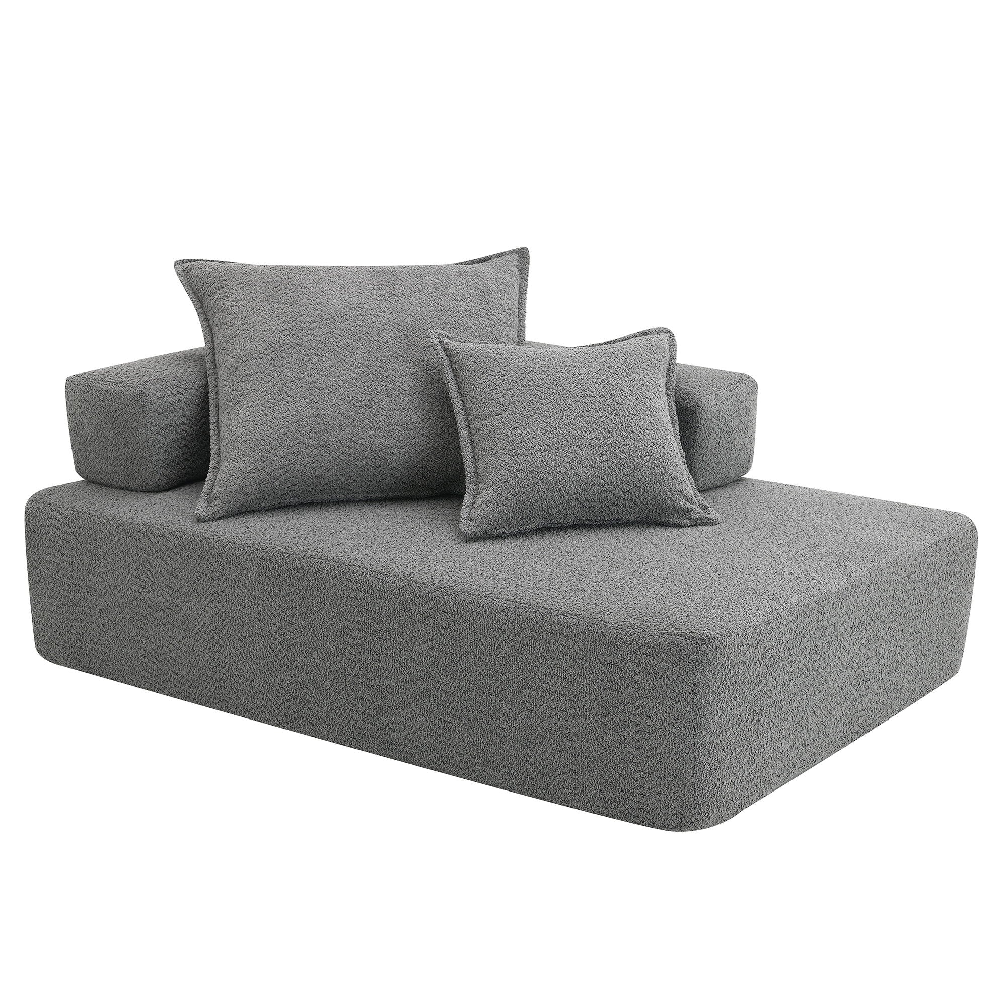 Lounge Frame For Oversized Modular U Shaped Sectional Floor Couch Convertible Compressed Couch, Spacious Foam Filled Sofa - Gray