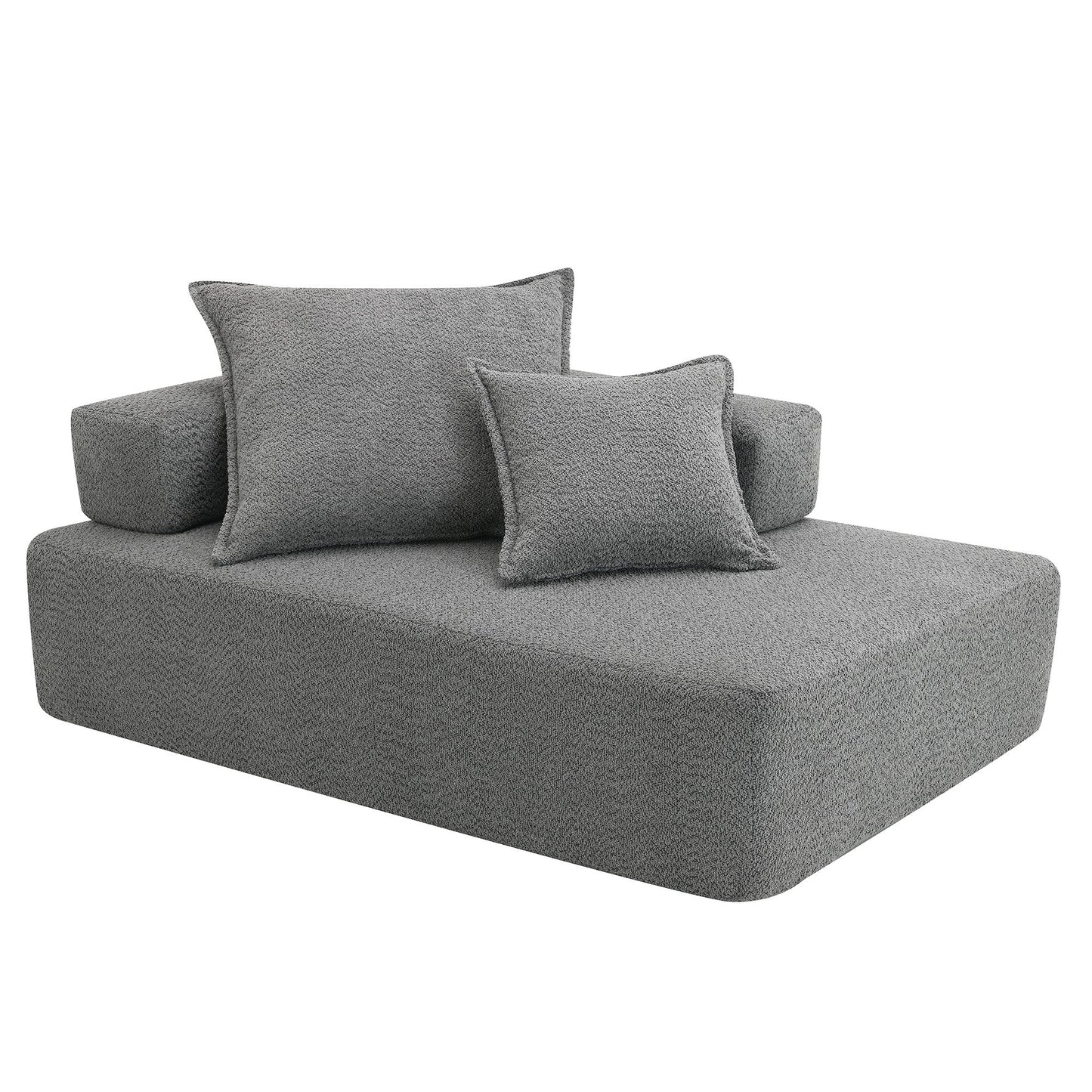 Lounge Frame For Oversized Modular U Shaped Sectional Floor Couch Convertible Compressed Couch, Spacious Foam Filled Sofa - Gray