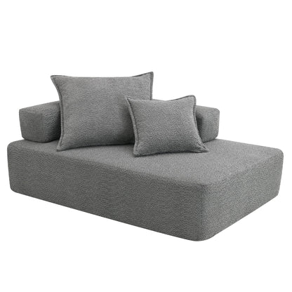 Lounge Frame For Oversized Modular U Shaped Sectional Floor Couch Convertible Compressed Couch, Spacious Foam Filled Sofa - Gray