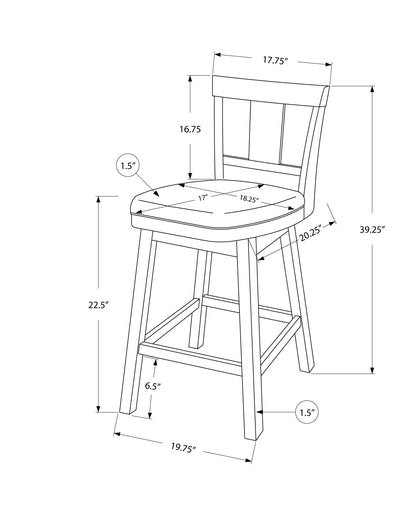 Swivel Bar Stool Counter, Transitional (Set of 2) - White