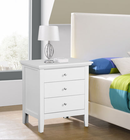 3 Drawer Nightstand - White