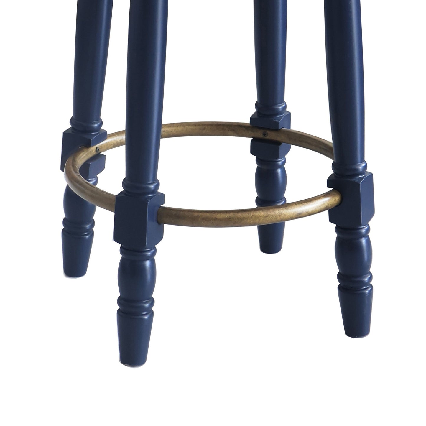 Stylish Accent Counter Height Bar Stools (Set of 2) With 360ÔøΩÔøΩ Swivel And Upholstered Seat - Dark Blue