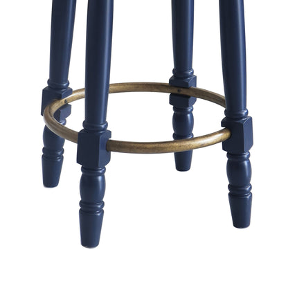 Stylish Accent Counter Height Bar Stools (Set of 2) With 360ÔøΩÔøΩ Swivel And Upholstered Seat - Dark Blue